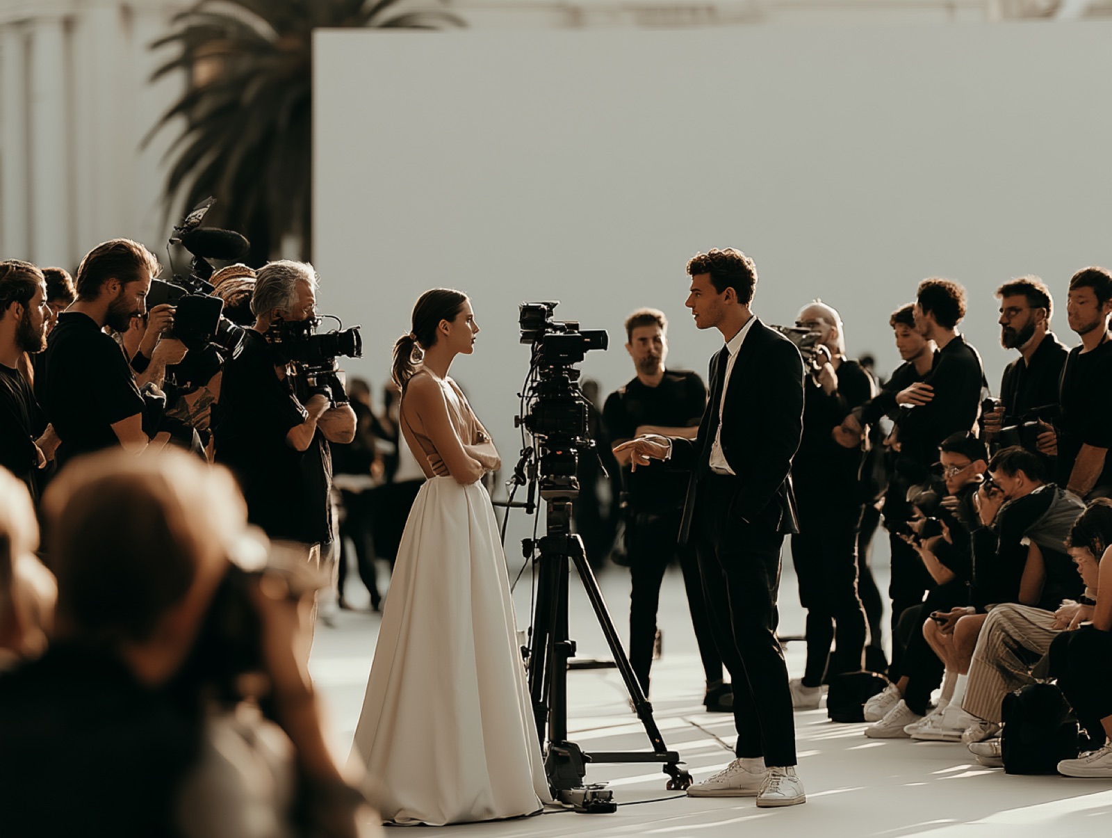 Photography team working together on a live production