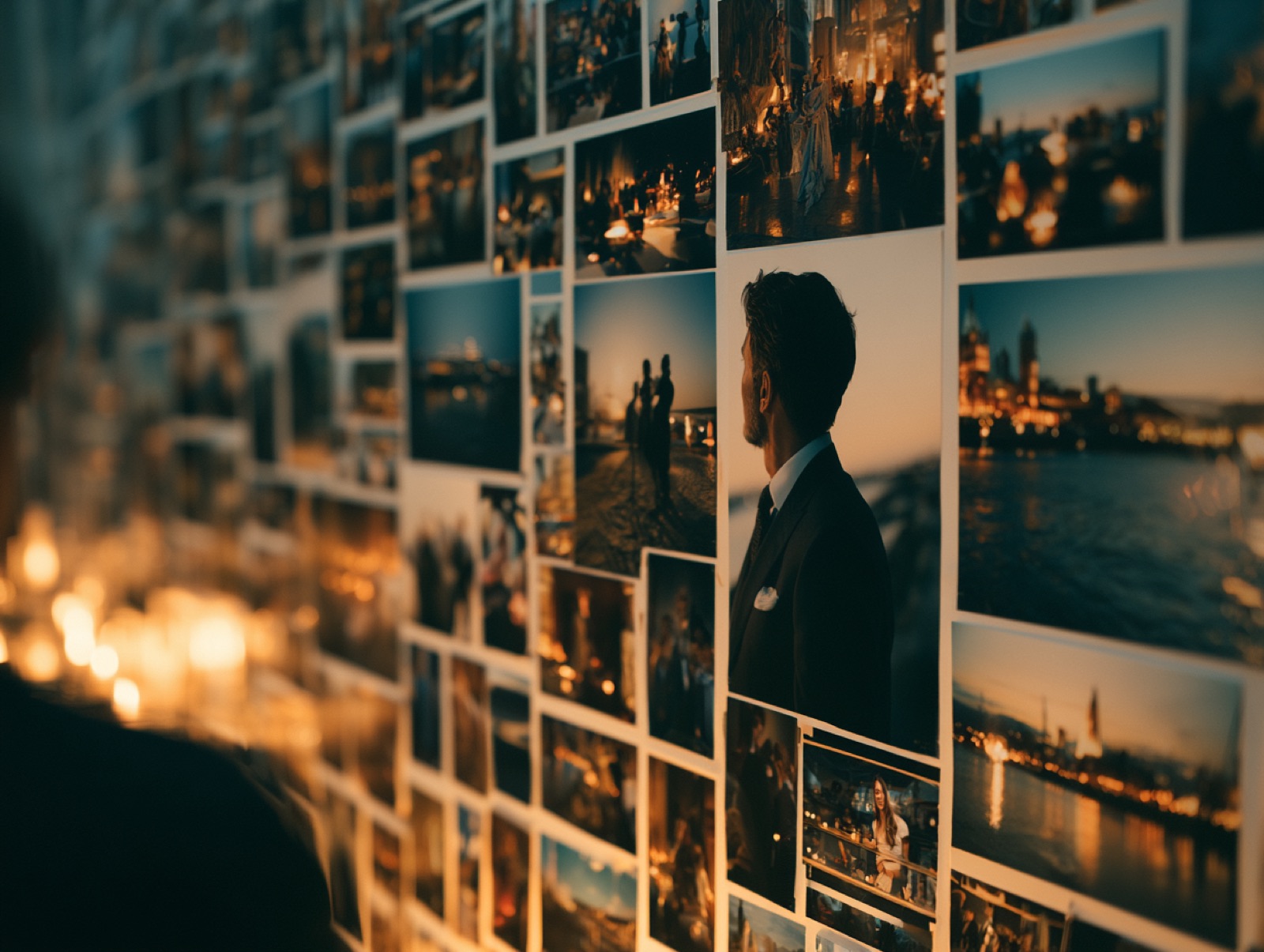 A large photographic contact sheet resolving around one defining story frame